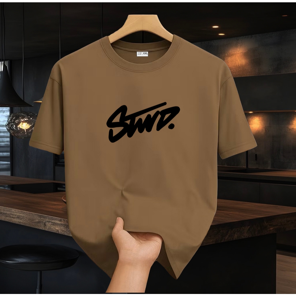 Baju Kaos Pria & Wanita Lengan Pendek / Shirt STWD Hitam / Baju Kaos Distro Cotton Combed 24s Premiu