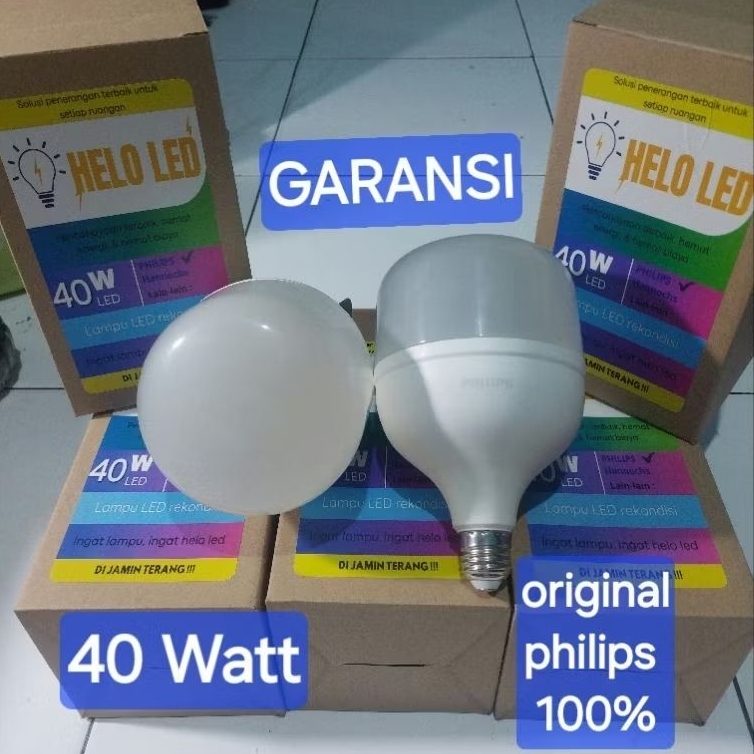 lampu led philips 40watt rekondisi/servisan mesin original philips |Garansi|terang maximal