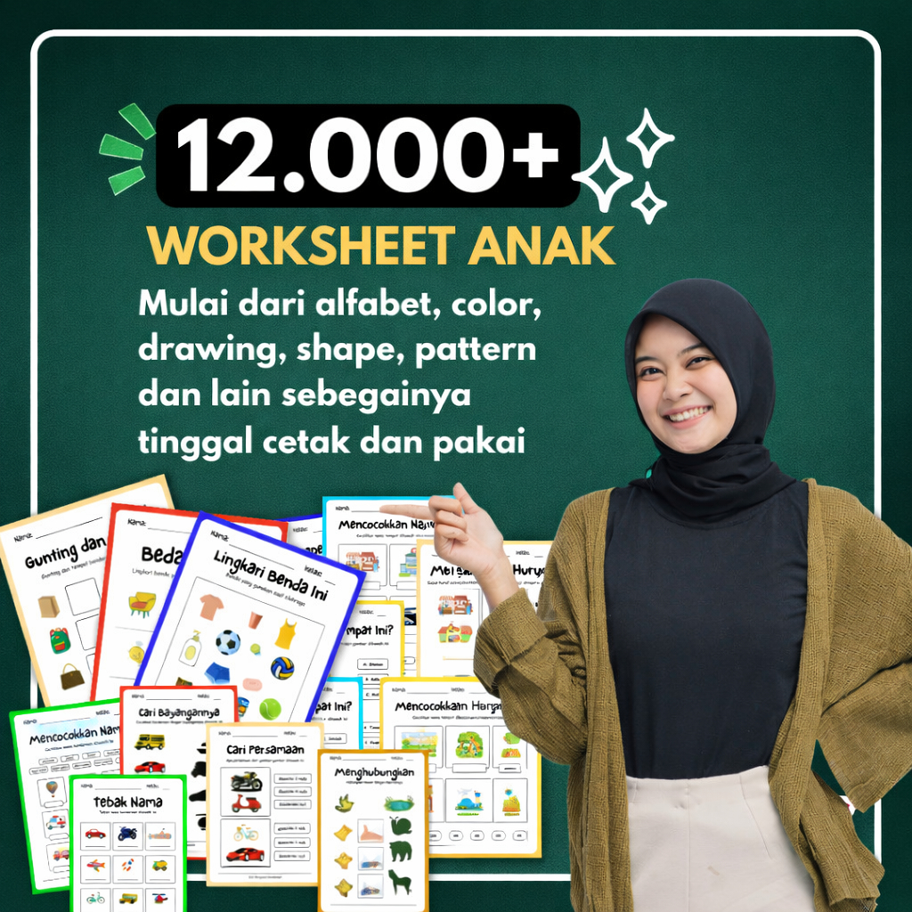 12000+ Worksheet ANAK LENGKAP mewarnai menghitung membaca menulis dll