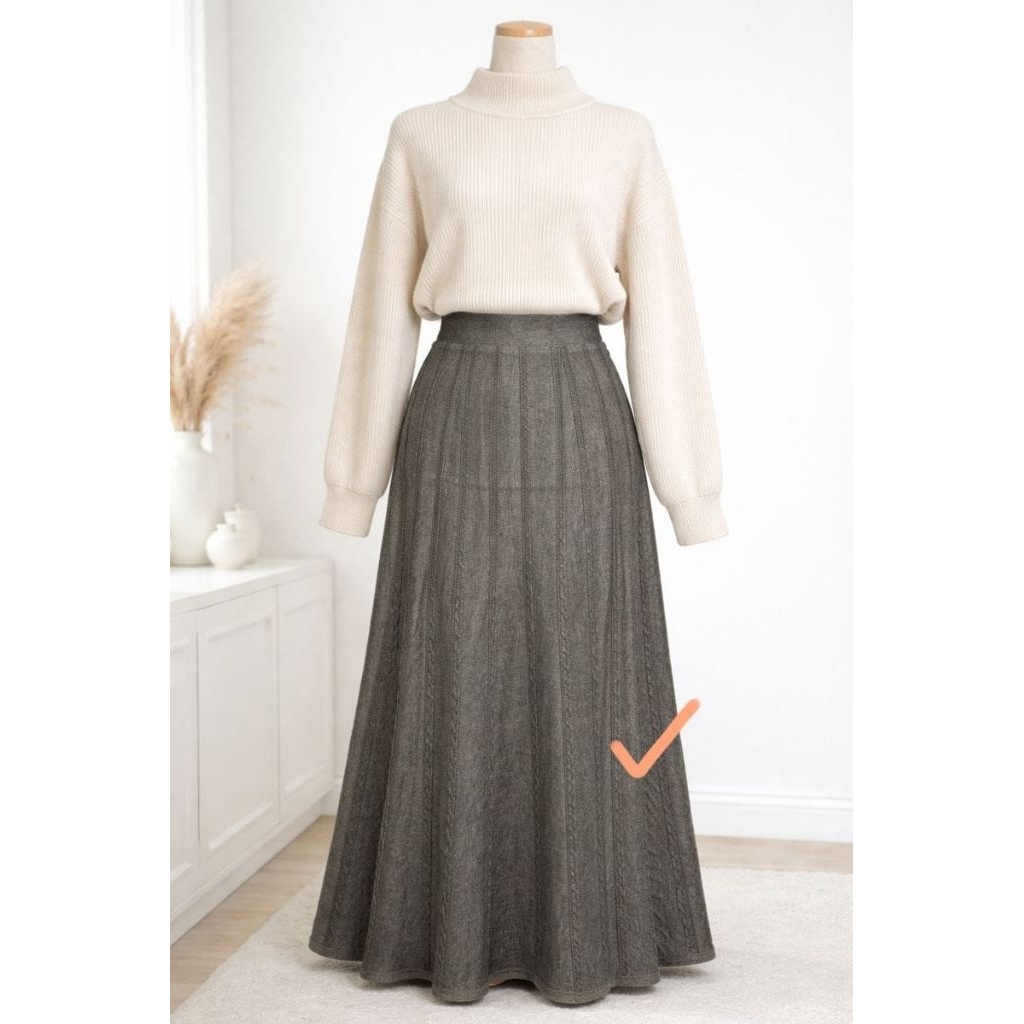 Rok Rajut Payung Import ( Mocca )