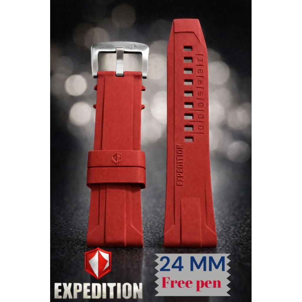 Tali jam tangan Expedition Soft Silicone Premium Uk24MM|Strap Expedition Buckle Stainless logo Exped