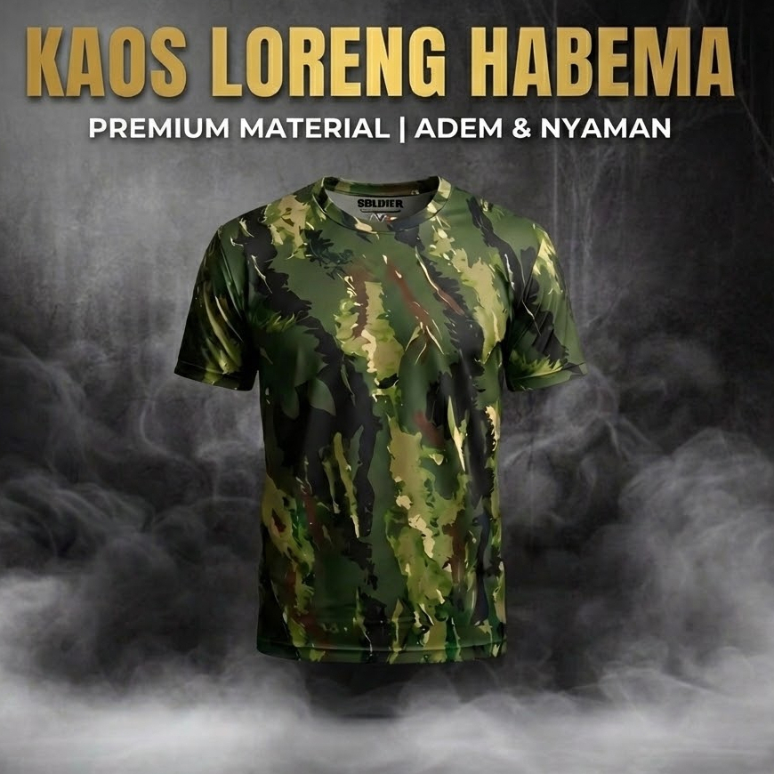 Kaos Loreng Habema DryFit Premium Tebal – Camo Series Adem Ringan | tebal Elastis