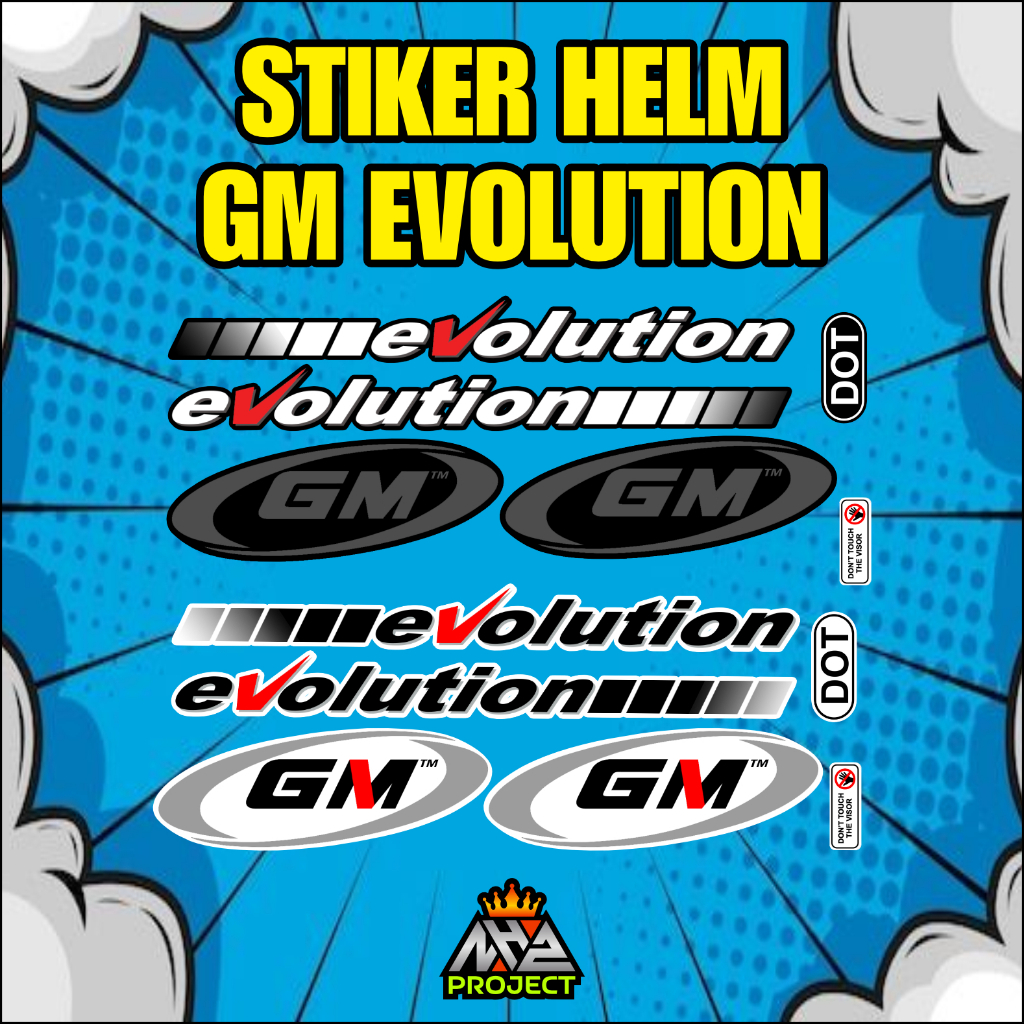 Stiker Helm GM Evolution Set  Tahan air print cutting STIKER UV