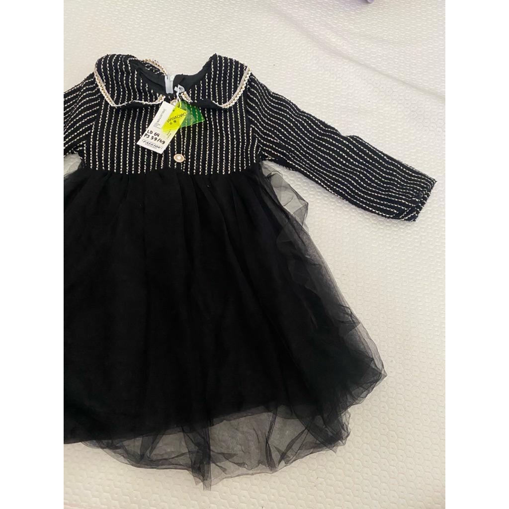(NEW) Dress hitam tweed tutu anak 4-5 tahun