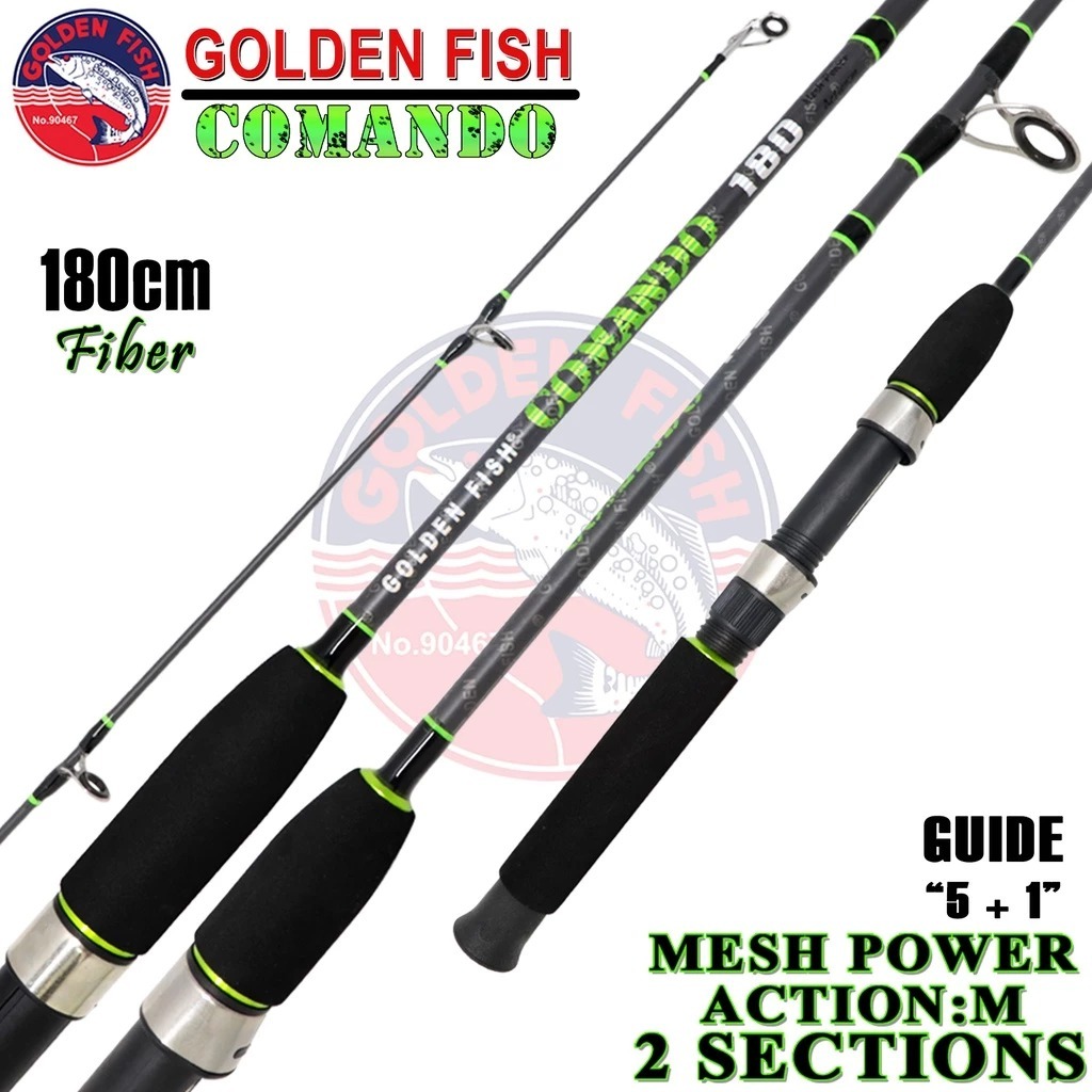 Rod / Joran Pancing Golden Fish Comando 180 210 240 270 Fiber Solid