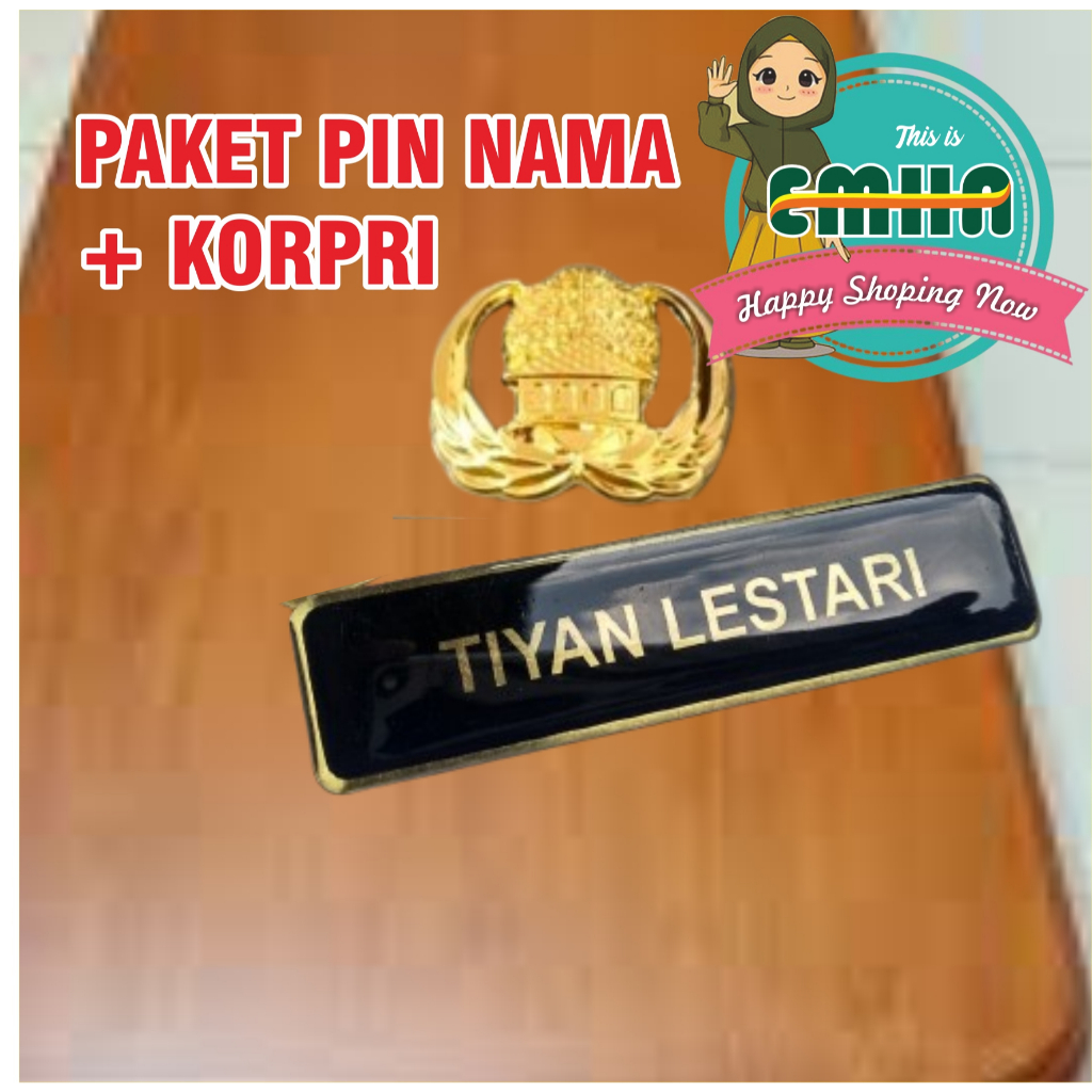 pin nama, ring korpri, pin nama guru, pin nama identitas, pin nama kuningan