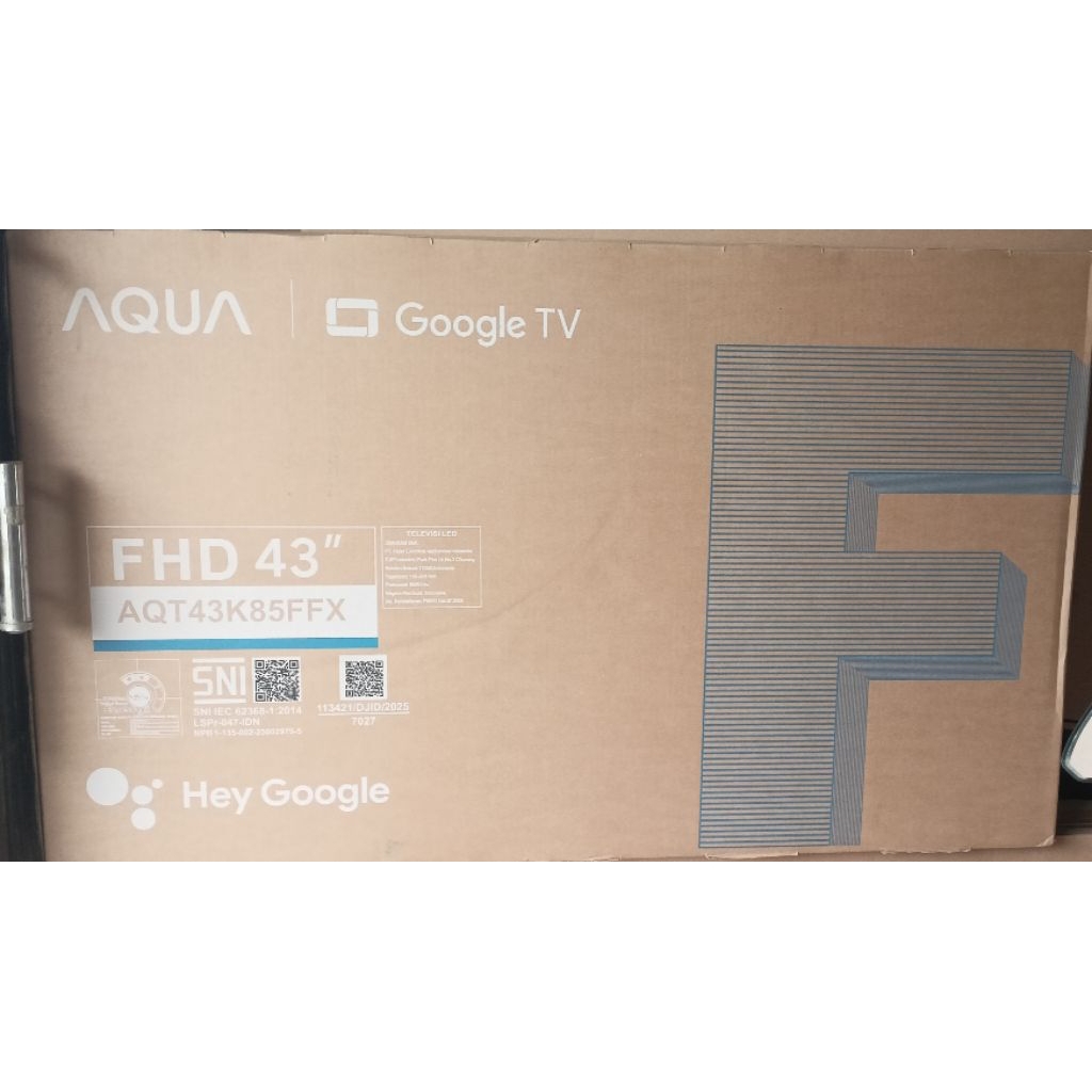 Aqua led tv digital 43 inci aqt43k85ffx android gog gle tv smart ai full hd hdr fhd android device i