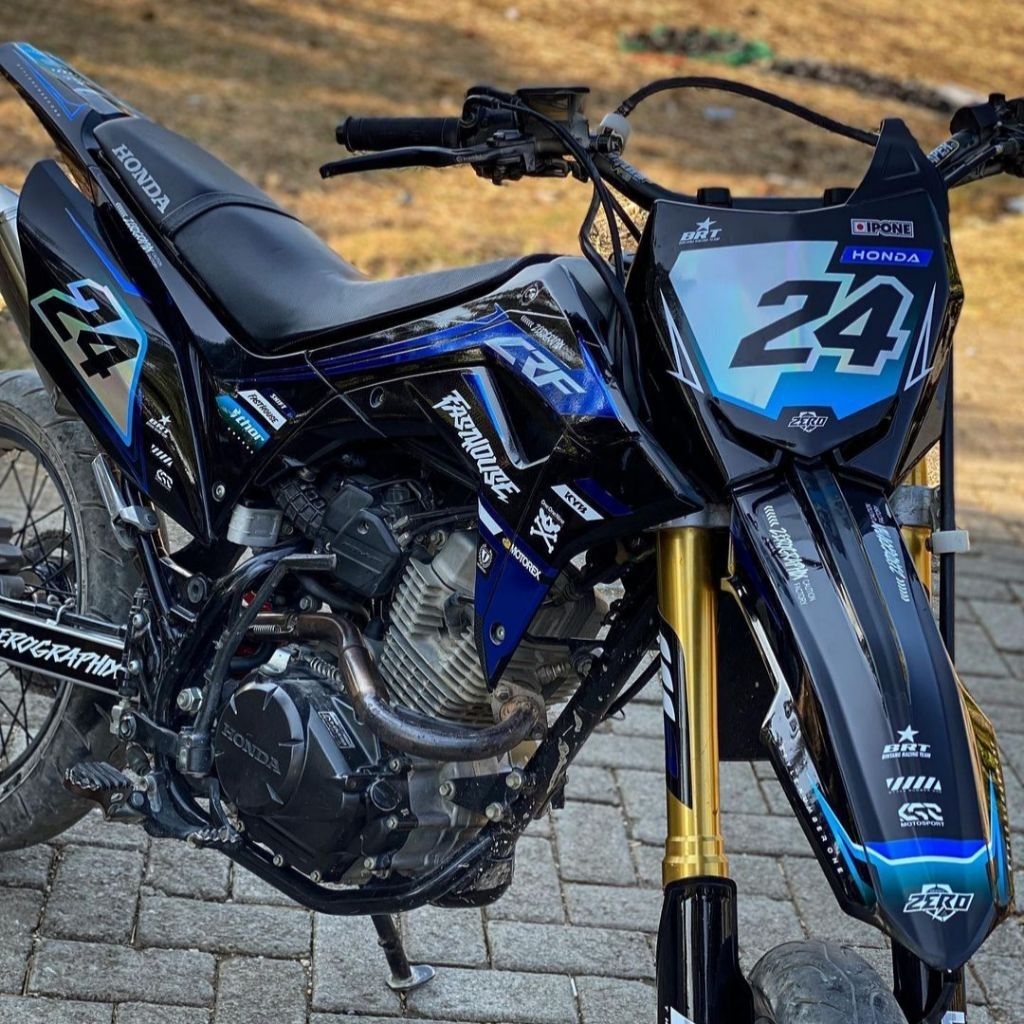VULGATA GRAPHIX - DECAL CRF HITAM BIRU, SEPERTI FOTO PAKAI HOLOGRAM