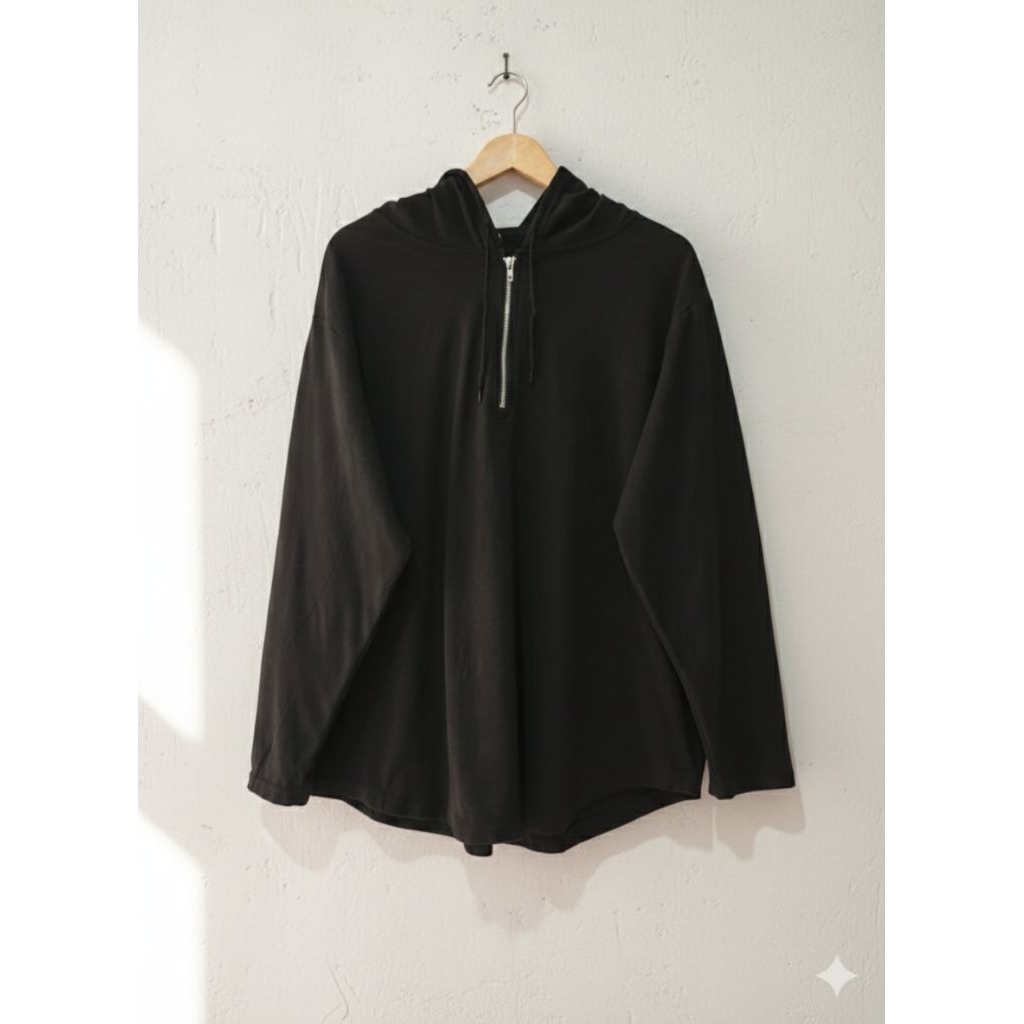 Hoodie Halfziper Suede