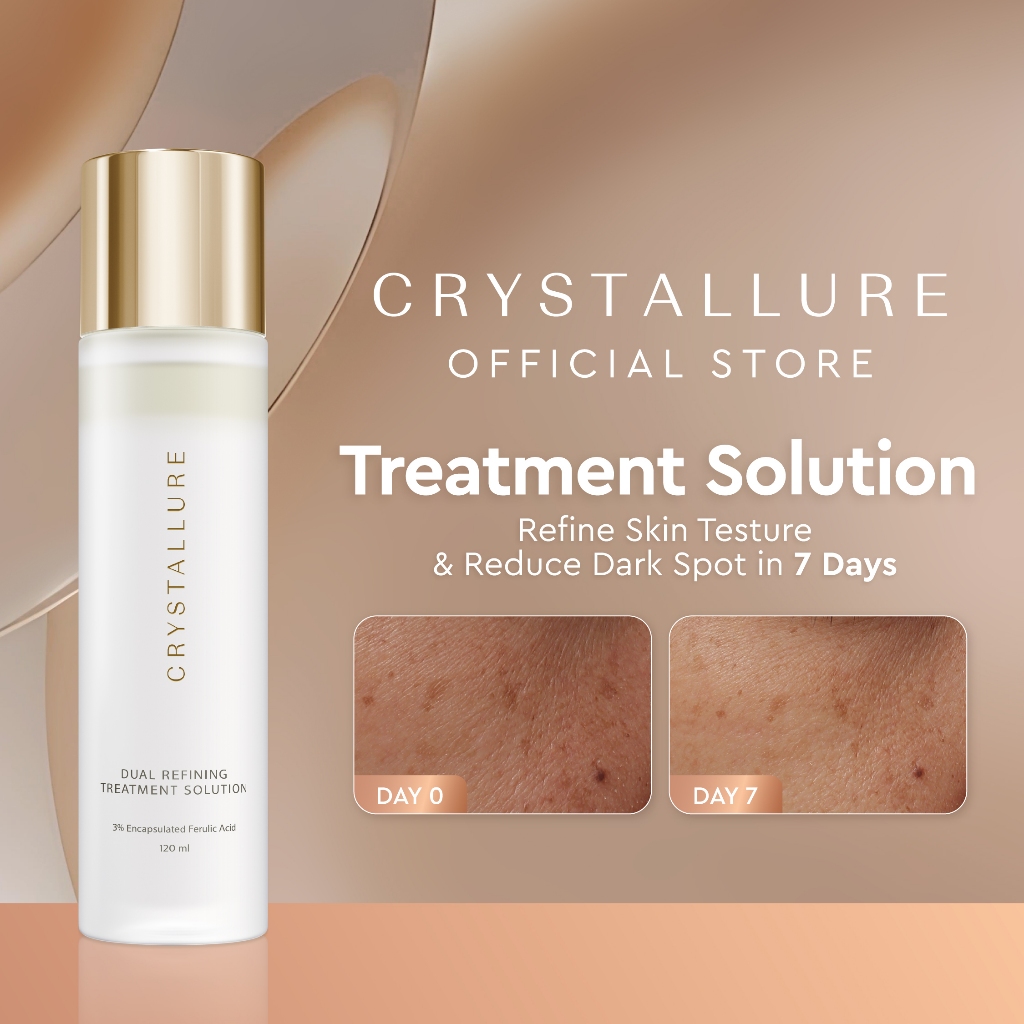 Crystallure Dual Refining Treatment Solution 120 ml - Hydrating Toner untuk Eksfoliasi Wajah Kulit S