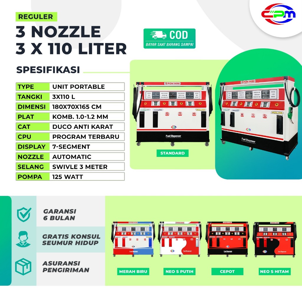 POM MINI - Pertamini Digital 3 Nozzle 3 x 110 Liter