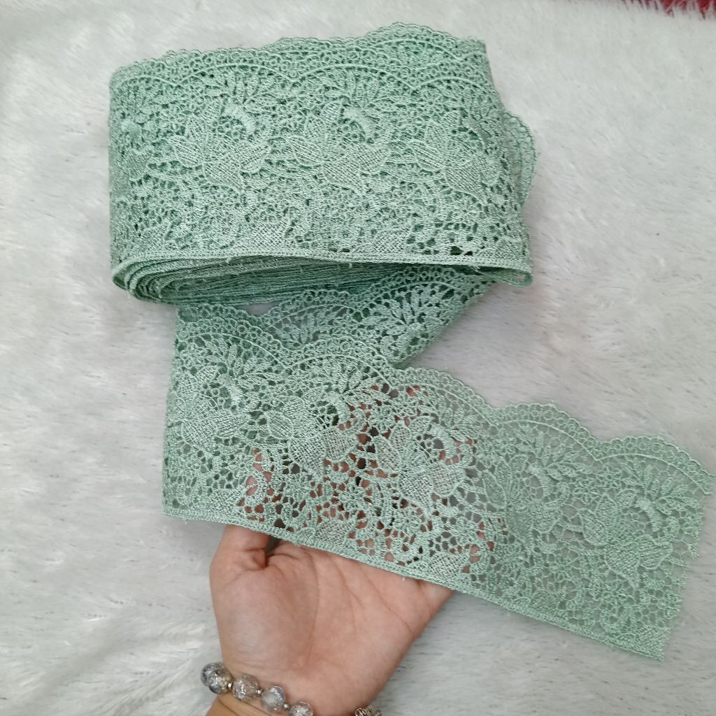 Renda Giper Lebar 10cm/Renda giper mukena,baju
