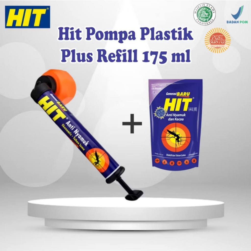Paket Pompa Anti Nyamuk HIT 175ml Mudah Digunakan, Tahan Karat, Isi Ulang ALAT SEMPROTAN NYAMUK