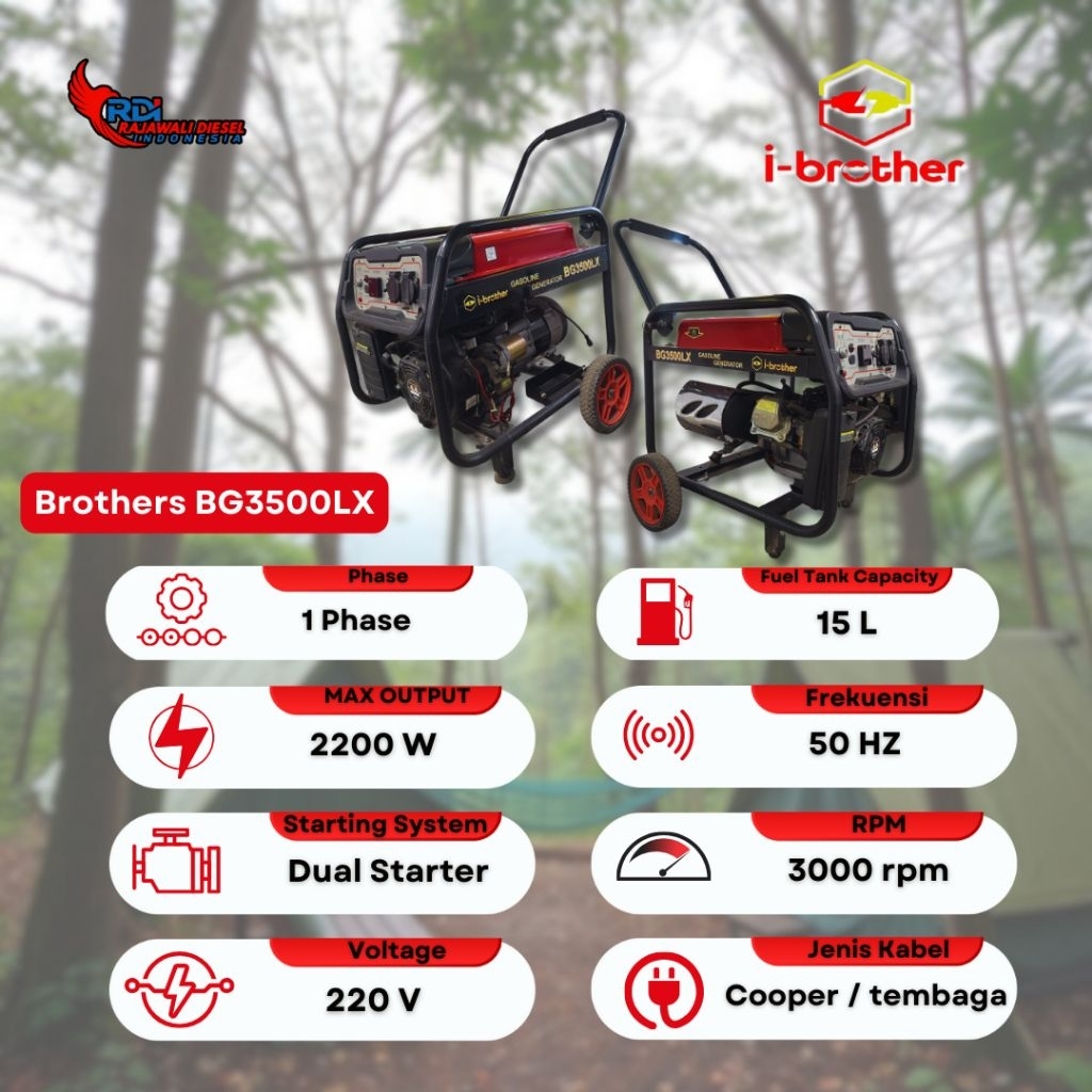 GENSET OPEN BG3500 L BENSIN OPEN murah 2000 watt