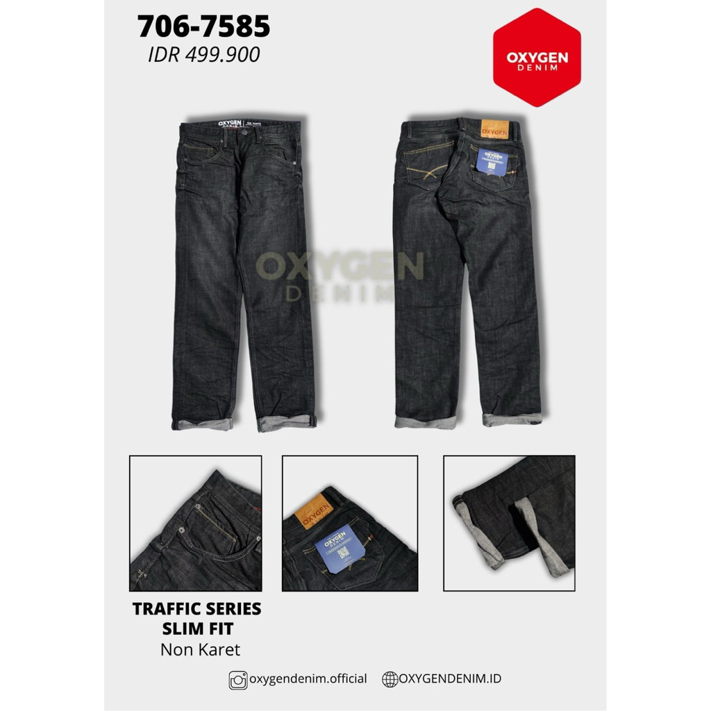 CELANA JEANS OXYGEN DENIM ORIGINAL 706-7585 / SLIM FIT - NON KARET / PAKAIAN PRIA DEWASA