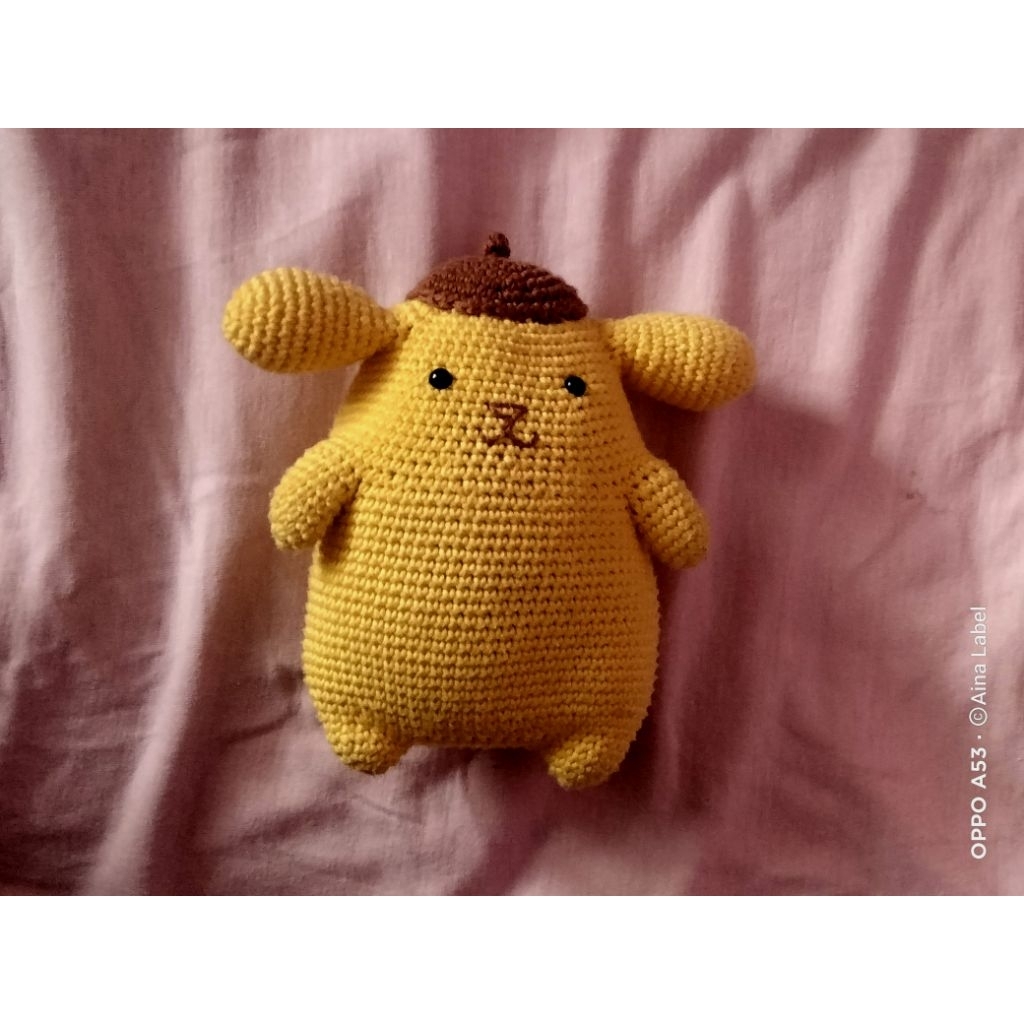 Boneka rajut pompompurin amigurumi sanrio