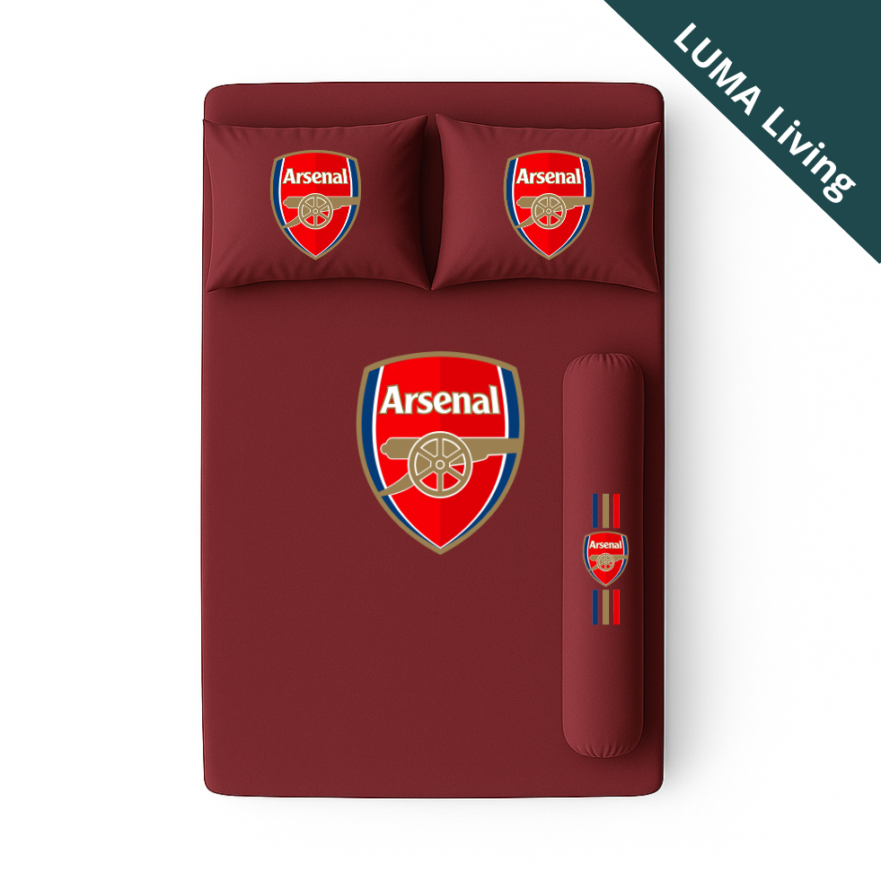 Satu Set Sprei Club Bola Arsenal Ukuran 90x200 120x200 180x200 cm