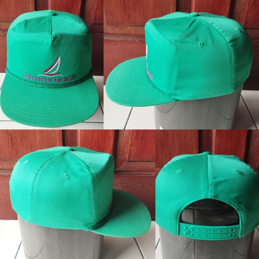 Topi snapback vintage COBRA ropehat hijau tosca second preloved
