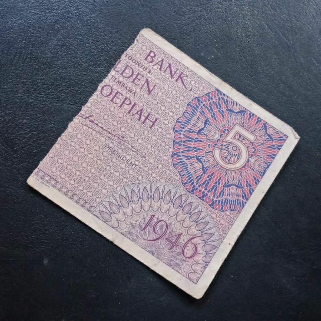 PROMO SENERING TAHUN 1946 5 GULDEN SERI FEDERAL DE JAVASCHEBANK KOLEKSI KERTAS KUNO MURAH BANYAK DI 