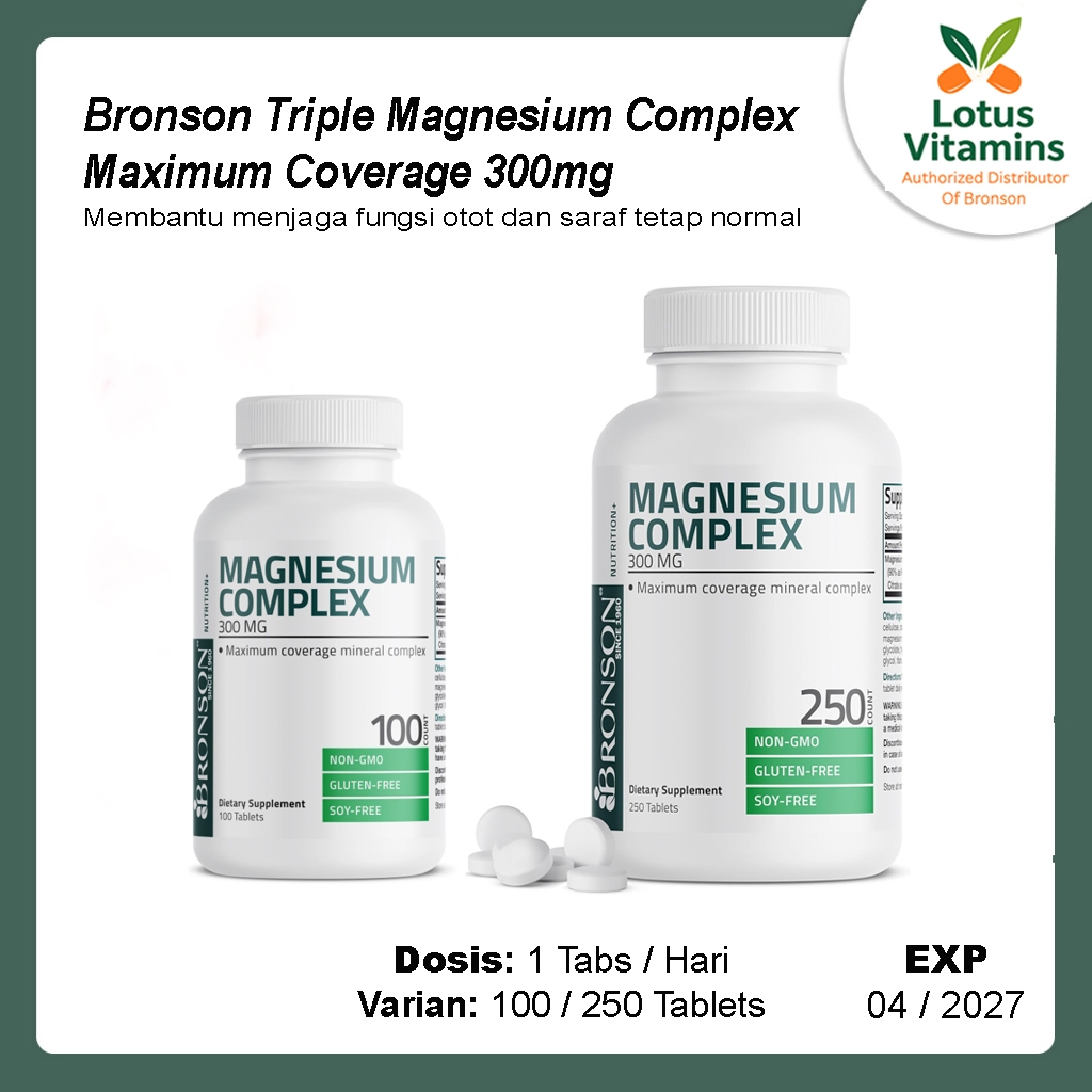 Bronson Magnesium Complex 300 Mg Oxide Citrate Carbonate Original USA