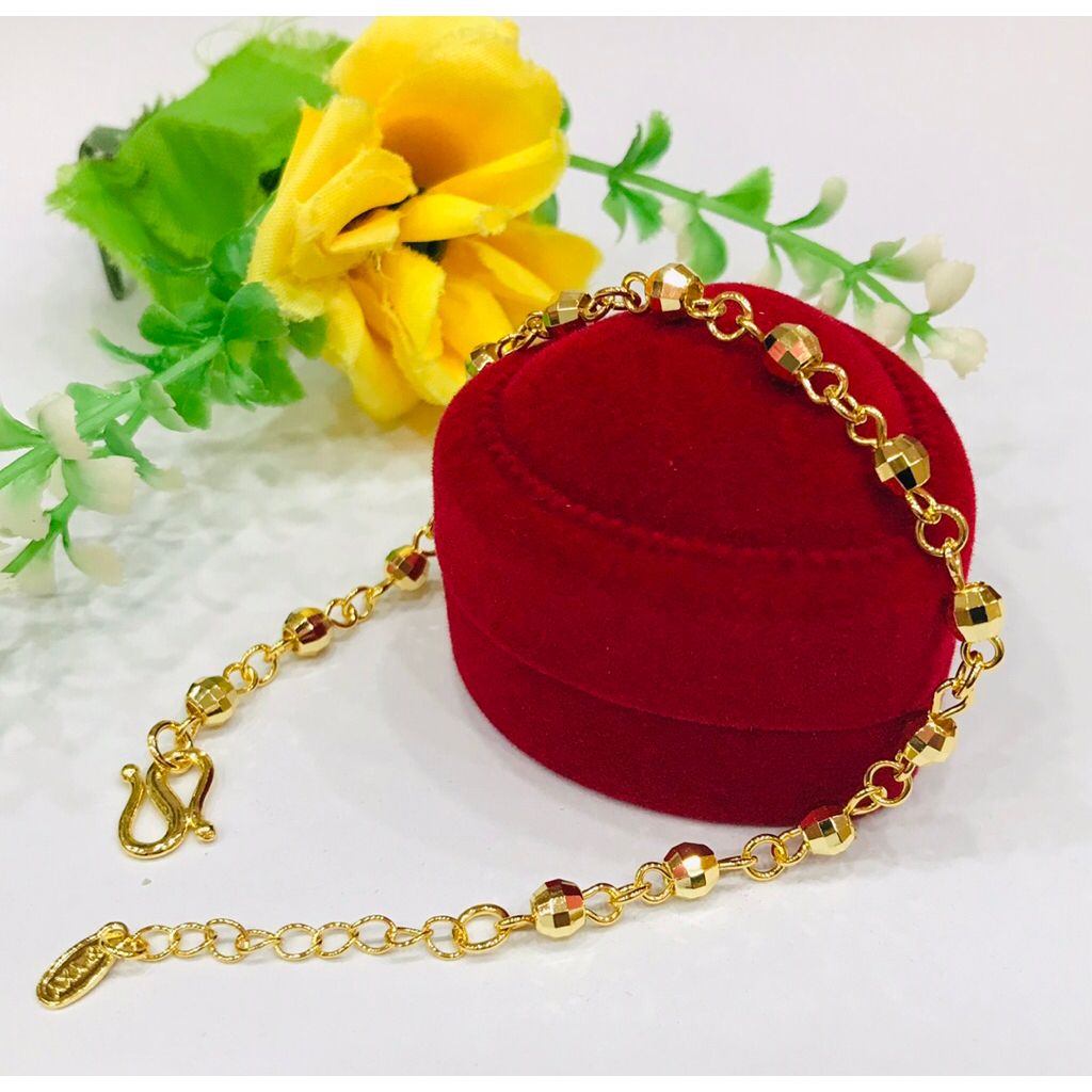 Gelang Rantai Bola Bola Lapis emas 24k Model Terbaru