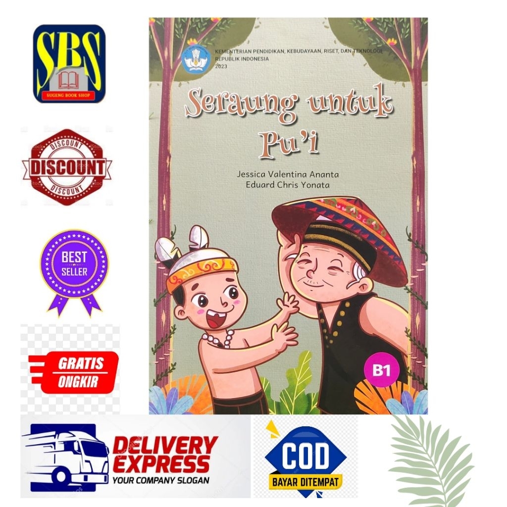 Buku Sibi "SERAUNG UNTUK PU'I" Literasi Pojok Baca, Buku Cerita Anak TK/PAUD