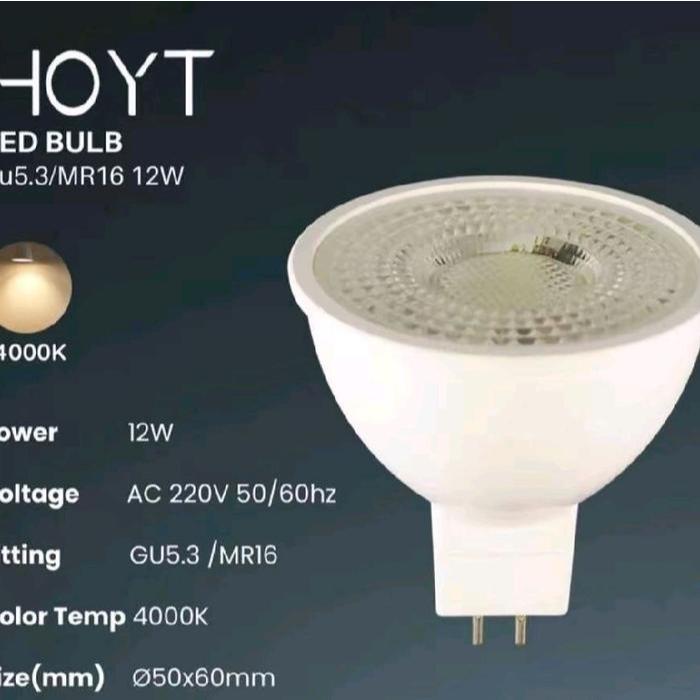 Lampu Led MR16 12W 220V HOYT 4000k/3000k