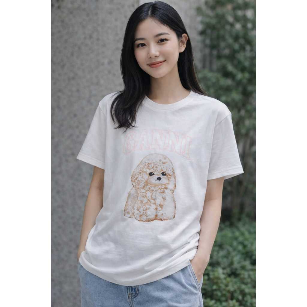 Kaos Ganni / Kaos Wanita Ganni / T-shirt Ganni