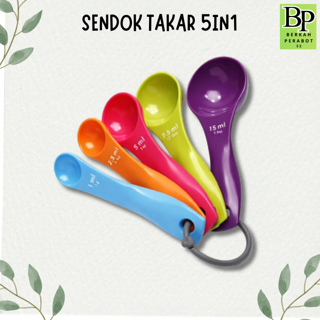 Sendok Takar 1 Set isi 5 in 1 Kecil Measuring Spoon Alat Baking / Sendok Takar Bumbu / Bubuk / Kopi
