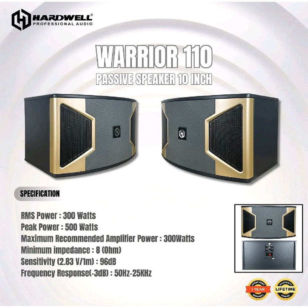 Hardwell Speaker Pasif WARRIOR 110 / WARRIOR110 Speaker Pasif 10 Inch 300 Watt 1 Set