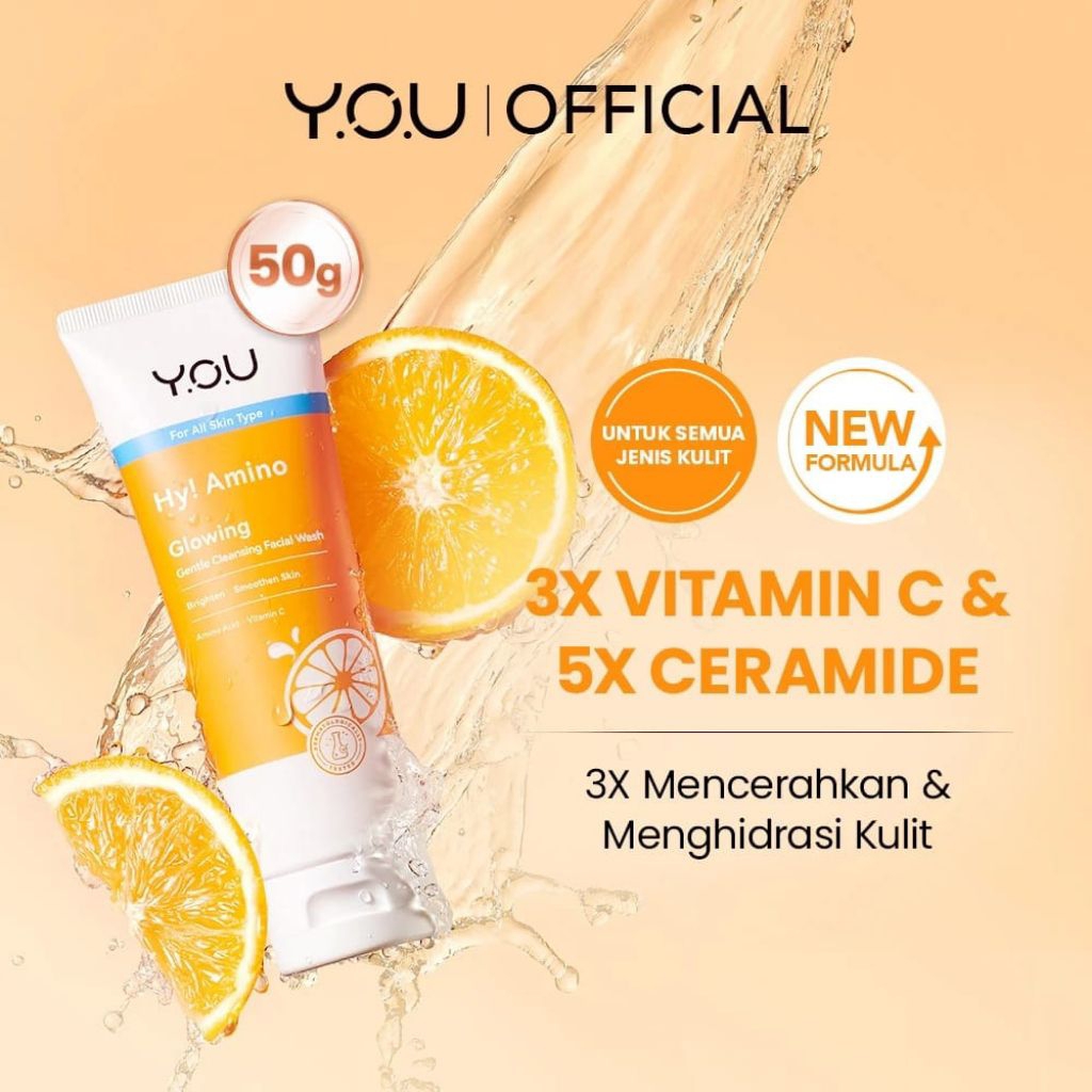 YOU Hy Amino Brightening Facial Wash - Mencerahkan - Kulit Kusam - Kulit Normal - Mengencangkan - Ku