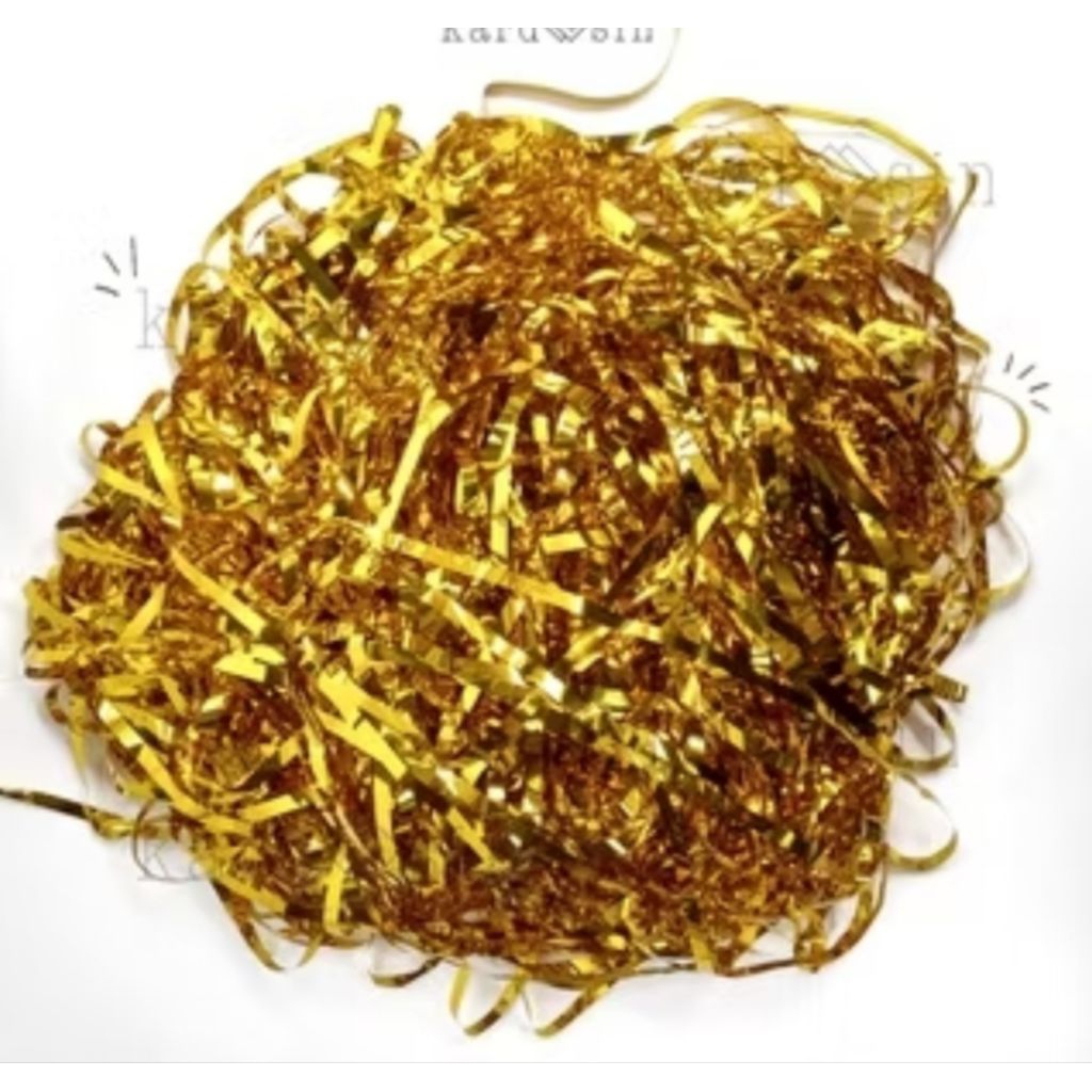 Shredded paper kertas serut cacah metalic metallic gold silver confetti
