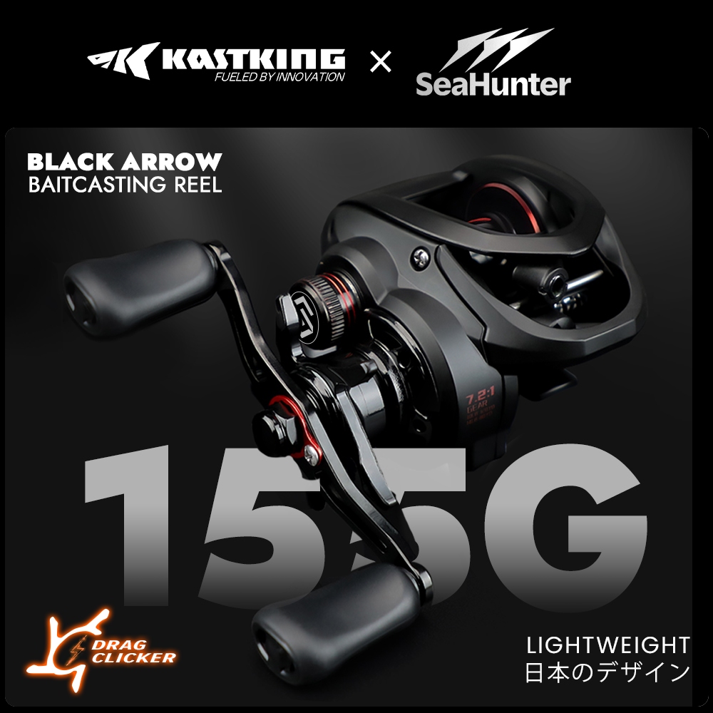 [OFFICIAL]KASTKING x SeaHuner Black Arrow Reel BC Reel Pancing Baitcasting Drag Clicker, 6+1 BB Ball