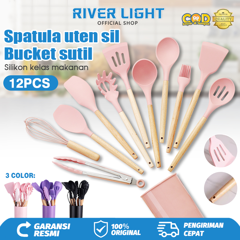 Sillicone Spatula Utensil Set 12 in 1 / Peralatan Masak Goreng Tumis Rebus