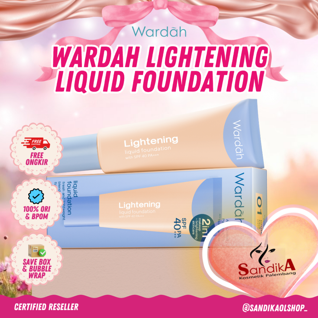 Wardah Lightening Liquid Foundation/Foundation Wardah/Alas Bedak Wardah
