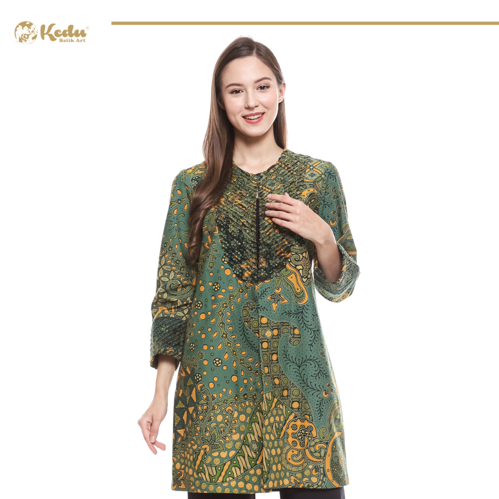 Kedu Batik – Outer Batik Wanita Katun NURAYA Tosca Outer Bulu Wanita Formal