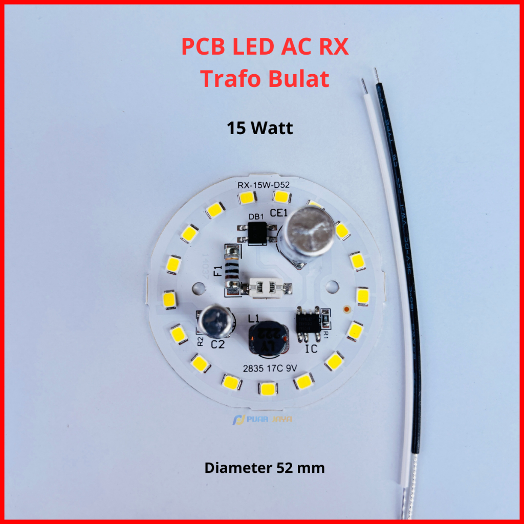 PCB LED AC 15 Watt RX Trafo Bulat Modul Mesin Lampu LED 15W PCB Lampu LED Nyala Super Putih