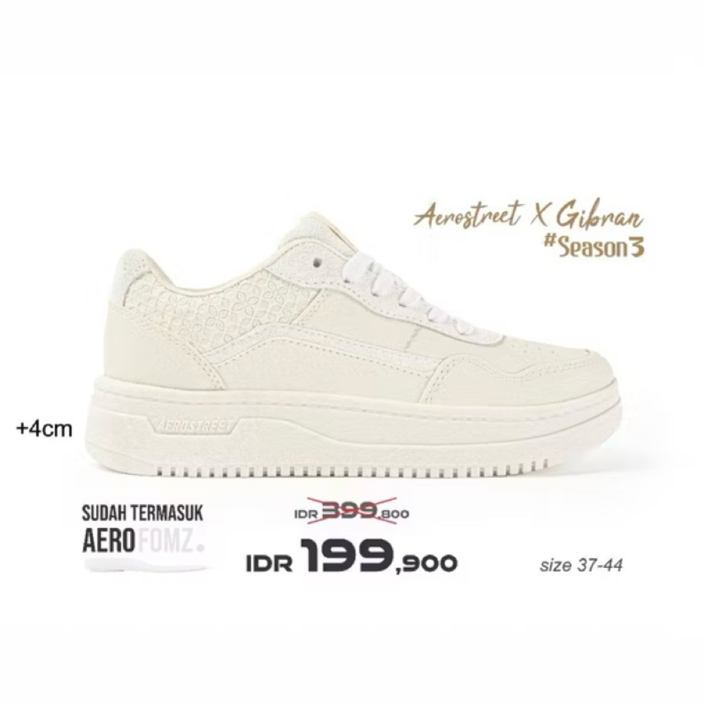 Aerostreet  X Gibran # season 3 Natural Natural Emas - Sepatu Sneakers Casual
