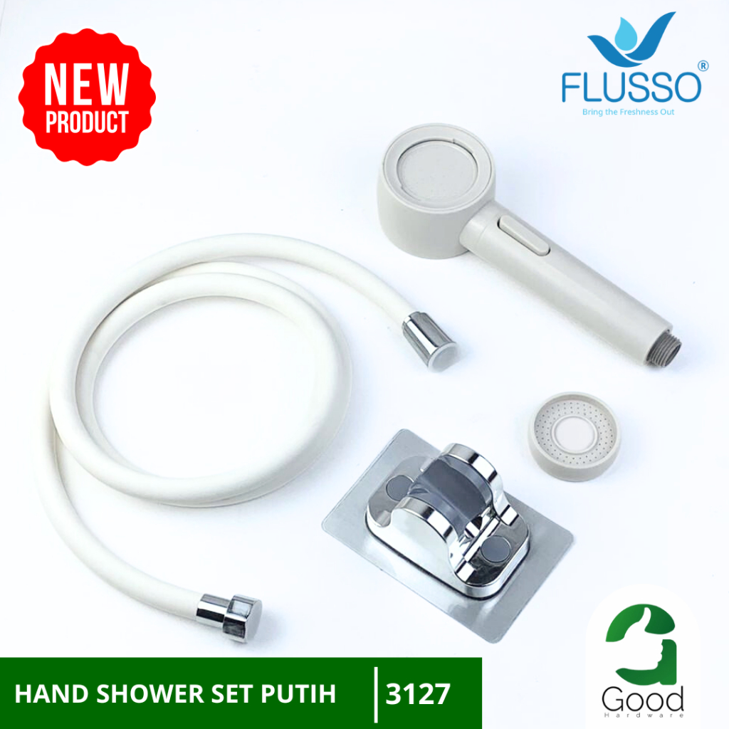 Flusso Hand Shower Mandi Kepala Shower Set Head Shower Kamar Mandi Air Deras