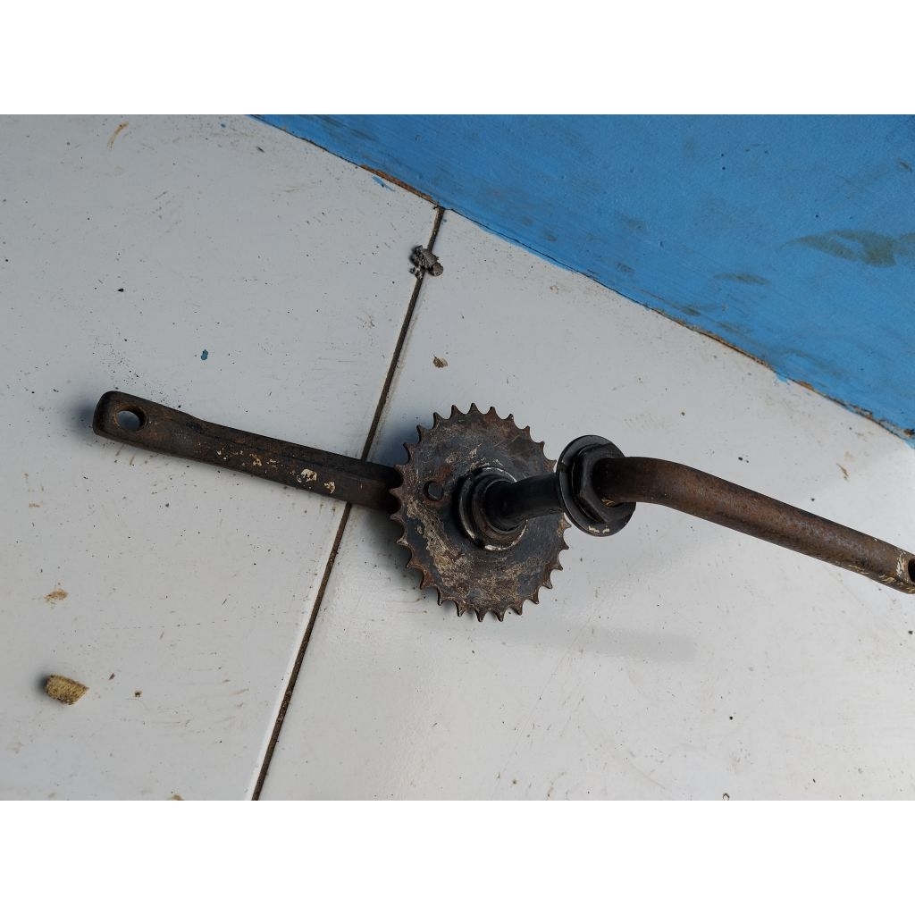 CRANK SEPEDA BMX JADUL PRO 175N S45C CHAINRING GT 32T VINTAGE ANTIK