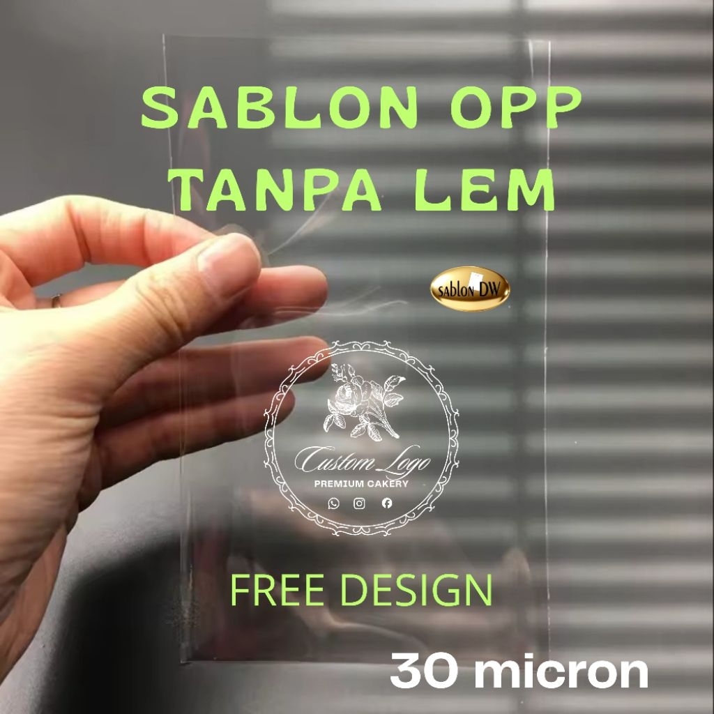 Sablon plastik OPP Tanpa Lem tebal 30 micron