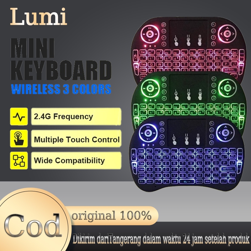 Keyboard Wireless mini i8 RGB Backlit Colorful Touchpad/ Wireless keyboard mini/mini keyboard wirele