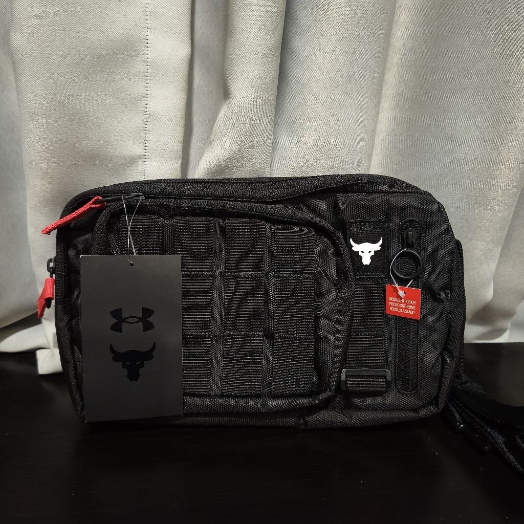 UA x Project Rock Waist bag Black 7L  / Tas Original / Tas 100% Original