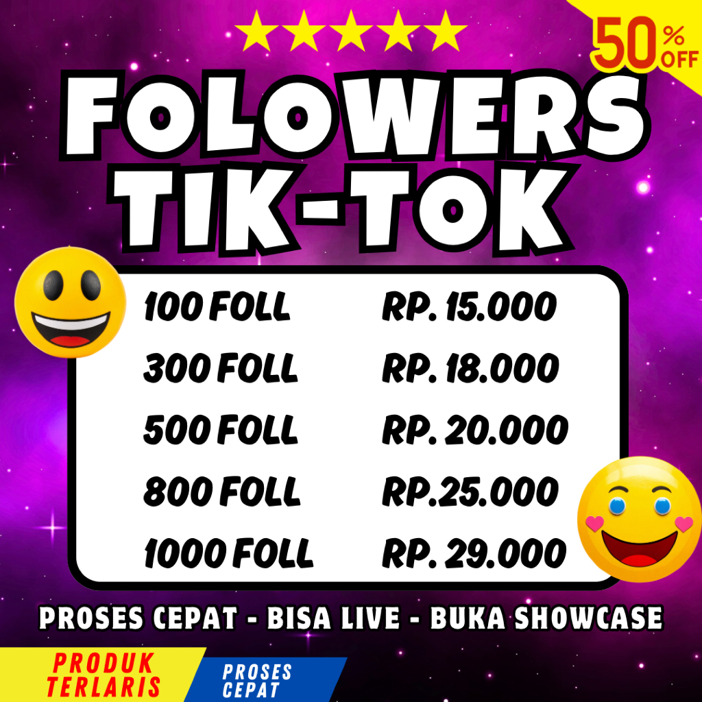PROMO Followers Tiktok Proses Cepat Premium Best Quality Aktif Murah Bergaransi 1000 Follow Tik Tok 