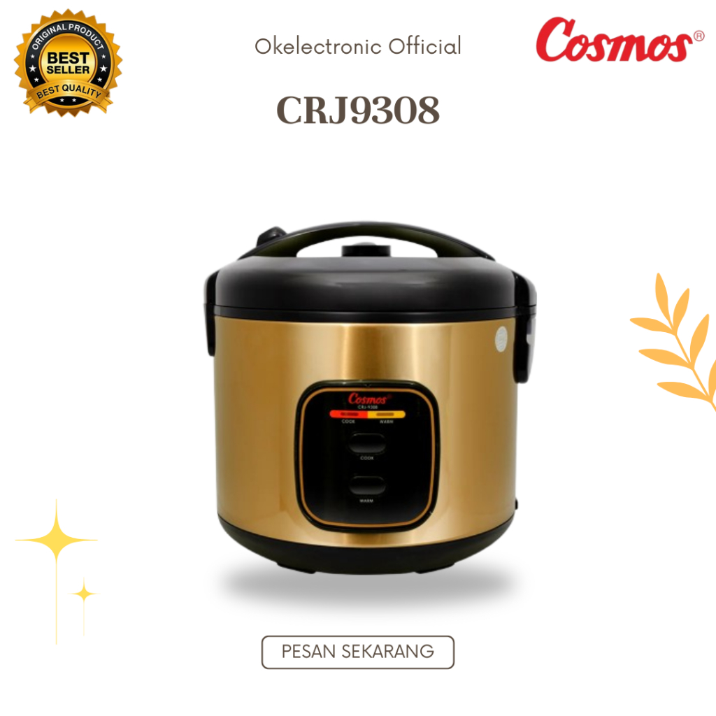 COSMOS RICE COOKER NON STICK CRJ9308 2L/CRJ-9308/CRJ 9308/CRJ-9308/CRJ 9308/ORIGINAL GARANSI RESMI