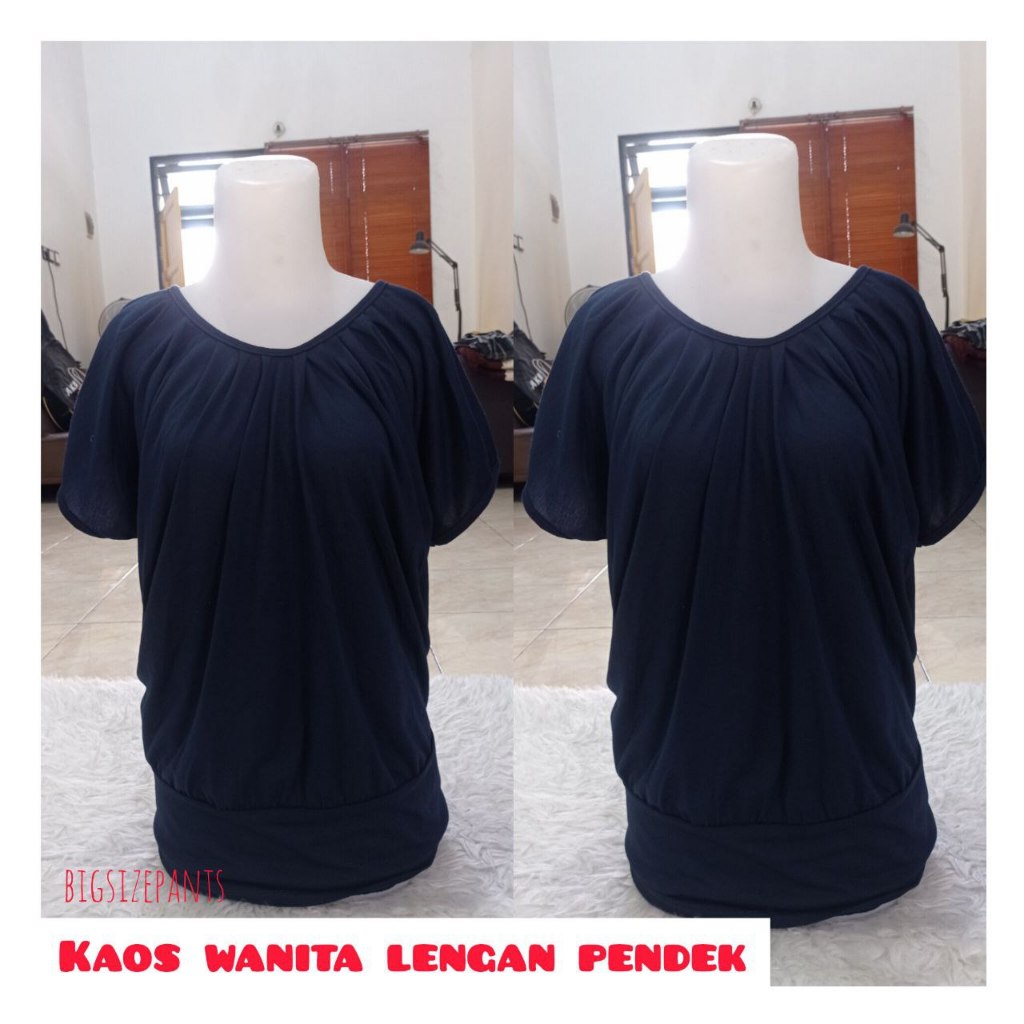 KAOS WANITA LENGAN PENDEK / BAJU WANITA LENGAN PENDEK / BLOUSE MODEL KERUT