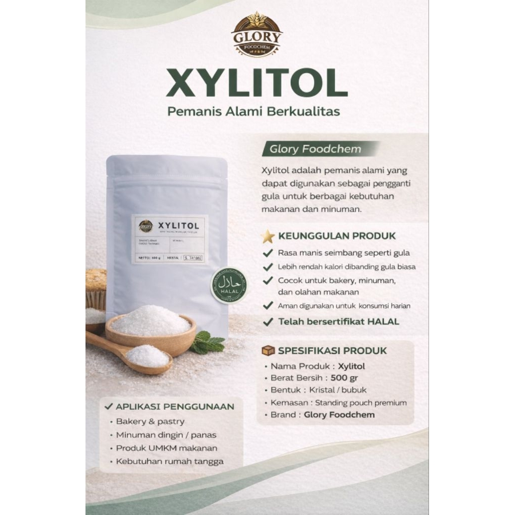 Xylitol 500 gr Pemanis Alami Bebas Diabetes
