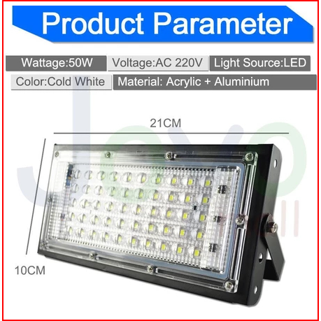 LAMPU SOROT LED RGB 50W remot 220V ANTI AIR WARNA WARNI LED SOROT RGB REMOT 50WATT