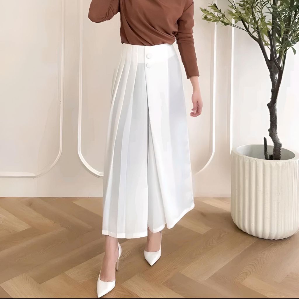 Celana Kulot Rok Husna Bahan Moscrepe Premium Original Nyaman Untuk Harian