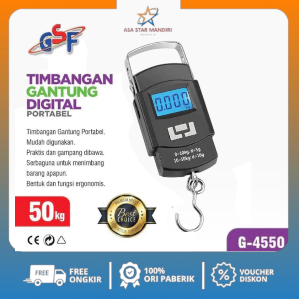 TIMBANGAN GANTUNG DIGITAL PORTABLE 50KG / TIMBANGAN GSF / TIMBANGAN GANTUNG GSF 50KG